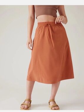 Athleta Arrival Midi Skirt in Sunbaked Clay